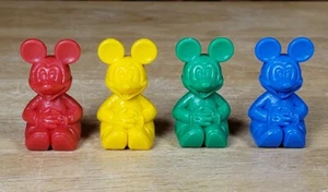 Disney Mickey Mouse 4 Pieces Red Blue Yellow Green Replacement Board Game Figure - Picture 1 of 12