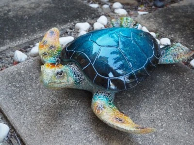 Large 39cm  Realistic Marble Colored Turtle  Home Decor Garden Animal  Ornament - image 1 of 4