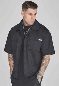 SikSilk Mens Black Flight Utility Shirt Extra Large - Picture 1 of 5