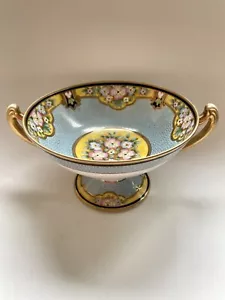 Rare Nippon Hand Painted Double Handled Pedestal Bowl pre 1921 Early Noritake - Picture 1 of 24