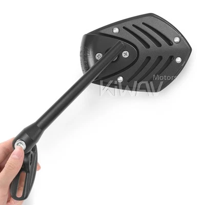 Par de espejos retrovisores negros protector base negra ajustable para Suzuki GSX-R GSF Foto 1 de 4