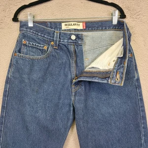 Levis 505 Jeans Mens 33x30 Blue Straight Leg Regular Fit Medium Wash Denim 31x27 - Picture 1 of 17