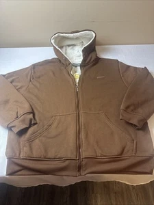 Sudadera con capucha marrón para hombre Members Only Supra forrada nueva con etiquetas pero falta cuerda XL - Imagen 1 de 8
