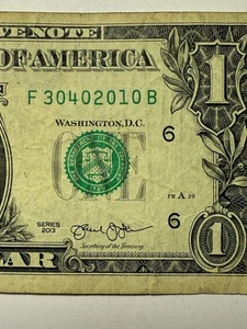 Broken Ladder Dollar Bill $1 10 20 30 40 Multiples Of 10 Fancy Serial Number F6 - Picture 1 of 10