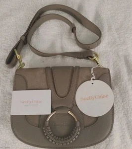 See By CHLOE HANA Saddle Flap Purse CROSSBODY Grey Leather & Suede New $575 NWT - Picture 1 of 4