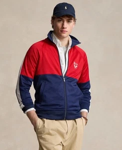 Polo Ralph Lauren Men Regular fit Track Jacket Coat Small Red Solid - Picture 1 of 1