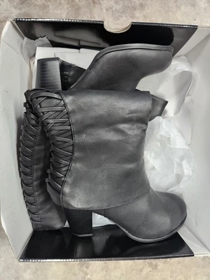 NUEVO CON ETIQUETAS Botas Torrid Para Mujer Anchas Pantorrilla Negras Hasta la Rodilla Cremallera Lateral Completa - Talla 10 Foto 1 de 4