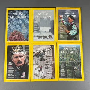Lot Of 6 National Geographic 1980's Magazines Vintage Paperback Various Months - Picture 1 of 24