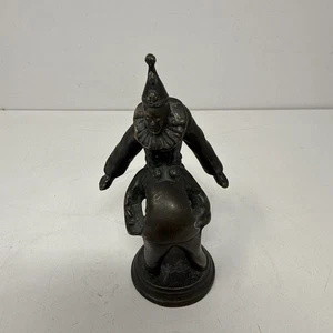 Rare Antique Bronze Clown 4” Figurine. Unmarked Art Deco Sculpture - Picture 1 of 5