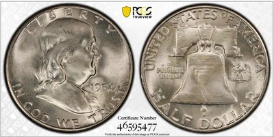 1954-S FRANKLIN HALF DOLLAR PCGS MS66 595477 - Image 1 of 3