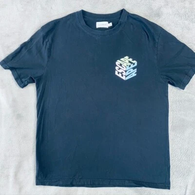Camiseta Topman Masculina M Escape Algodão Orgânico Gráfico Preta Manga Curta Camiseta - Imagem 1 de 4