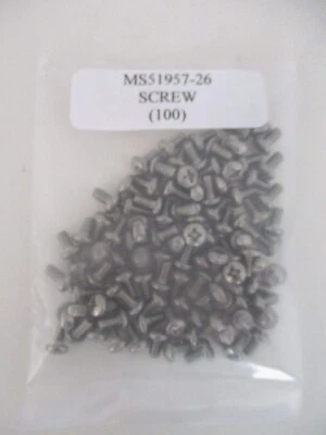 MS51957-26 Pan Head 6-32 x 1/4" Phillips Screw - Lot of 100