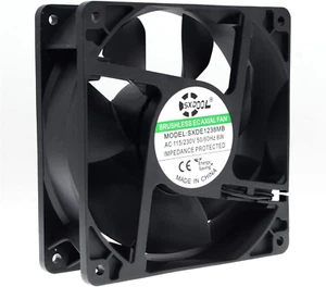 Wentylator chłodzący silnik EC, wentylator 120 mm, 120 mm 38 mm AC 110V 115V 120V 220V 240V, Dual Ba - Zdjęcie 1 z 12
