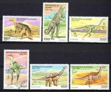 FRANCOBOLLI GUINEA 1997 ANIMALI PREISTORICI DINOSAURI