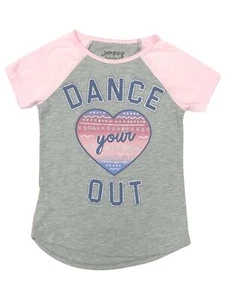 Jumping Beans Girls Short Sleeved Gray Sparkle Dance It Out T-Shirt Tee Shirt 7 - Picture 1 of 1