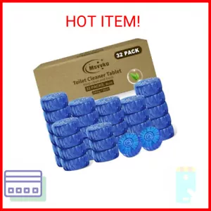 Toilet Bowl Cleaner Tablets 32 Packs-85oz, Ultra-Clean Blue Cleaners for Deodori - Picture 1 of 2
