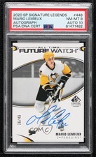 2020-21 Upper Deck SP Signature Edition Legends /49 Mario Lemieux PSA 8 Auto HOF