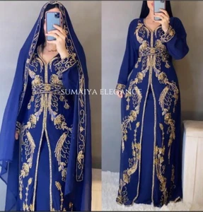 Caftan Dubai Moroccan Abaya Farasha Kaftans Jalabiya Islamic Jacket Gown Dress - Picture 1 of 6