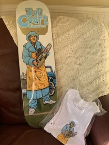 new strangelove skateboards full court classics green stain deck & medium tee - Picture 1 of 4