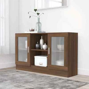 vidaXL Mobile Vetrina Rovere Marrone 120x30,5x70 cm Legno Multistrato - Foto 1 di 1