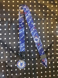 Chelsea Soccer Futbol Lanyard Keyring - Picture 1 of 1
