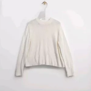 Maglione Banana Republic finto collo taglia L nuovo avorio shaker maglia cotone ritagliato - Foto 1 di 12