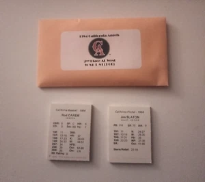 Juego de equipo de béisbol profesional Statis original de los California Angels 1984 - Imagen 1 de 1