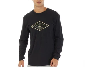QUIKSILVER HERREN T-SHIRT. NEU DIAMANT LOGO SCHWARZ BAUMWOLLE LANGARM TOP T-SHIRT W24 - Bild 1 von 4