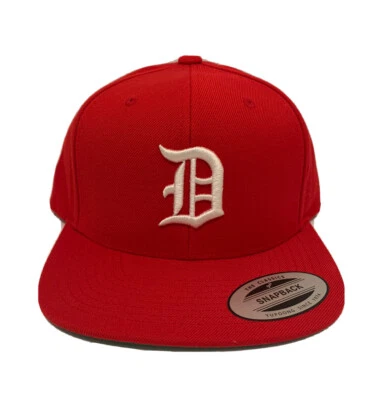 Antiguo Sombrero Inglés D Snapback Bordado 3D Inicial D Gorra Yupoong Detroit Rojo Foto 1 de 4