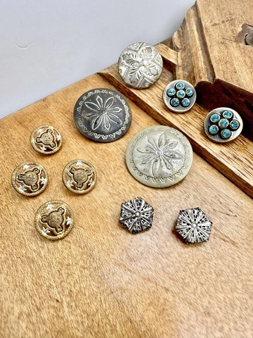 Antique Victorian Art Nouveau Glass Brass Steel Metal Mix Button Lot Cover