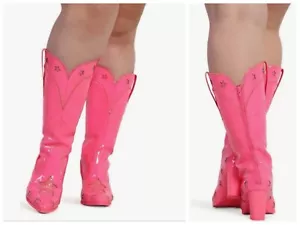 YRU Sz 9 Or 40 Hot Pink Space Cowgirl Western Boots Rave Festival Barbie Stars - Picture 1 of 20
