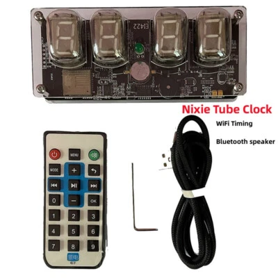 Finished EI422 4-Bit WiFi Timing Fluorescent Nixie Tube Clock Bluetooth Speaker - Image 1 of 4