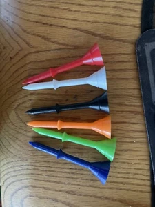 BIG CUP PLASTIC 3 1/4” GOLF TEES HALF WAY RIDGE PACK OF 60 Max DURA 6 COLOR - Picture 1 of 5