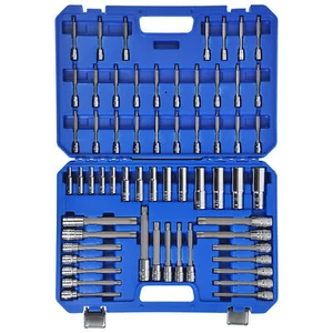 60pc Extra Long Socket Bits and Deep Socket Set, TP E-Torx Bits 1/4 3/8 1/2" Dr - Picture 1 of 10
