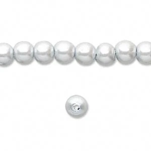 Cuentas redondas de 6 mm gris blanco perla magnética Hemalyke de 1 hilo con agujero de 0,8-1 mm * - Imagen 1 de 1