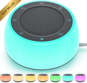 White Noise Machine for Sleeping Baby, Portable Sound Machine with Night Light, - Picture 1 of 12