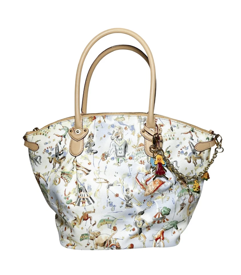 Bolso de Mano Grande Piero Guidi Magic Circus Cherie Estampado en Relieve para Mujer con Dije Foto 1 de 4