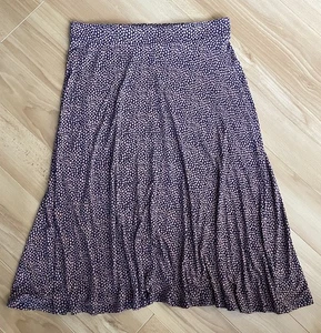 Ladies Marks & Spencer black brown a line skirt elasticated waist size 16 - Picture 1 of 4