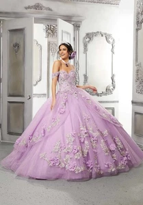 Morilee Madeline Gardner Prinzessin Tüll Orchidee Quinceanera Kleid Gown 2 - Bild 1 von 15