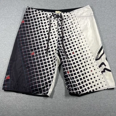 Pantalones Cortos Fox Racing Para Hombre 38 Blanco Cremallera Bolsillo Board Shorts Geométricos  Foto 1 de 4
