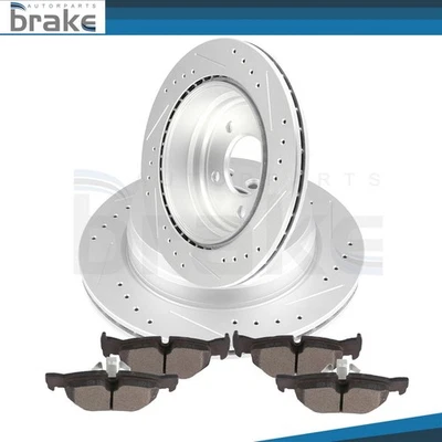 Rotores de freno de ranura trasera pastillas de cerámica para BMW 325xi 2006 2007-2013 328i Foto 1 de 4