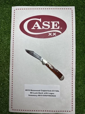 #819 Rosewood Copperlock 61749L SS With Logos Case pocket knife - Image 1 of 4