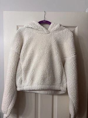 Sudadera con Capucha Gilly Hicks Polar Recortada Para Mujer Talla Pequeña Crema Manga Larga Foto 1 de 3