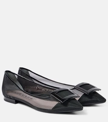 Bailarina plana Roger Vivier Gommettine Net $845 - negra talla 38,5 Foto 1 de 4