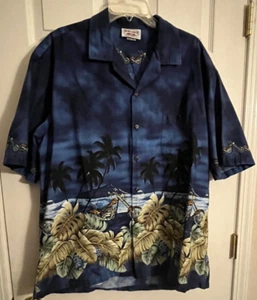 Pacific Legend blau Chopper Motorrad hawaiianisches Aloha Shirt 2XL 100 % Baumwolle - Bild 1 von 4