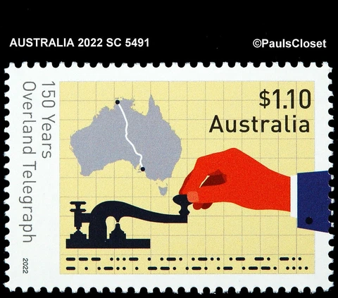 AUSTRALIA 2022 SC 5491 150th ANNIV. OF OVERLAND TELEGRAPH LINE MNH VF Cover