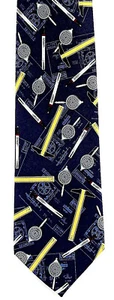 Drafting Tools Men's Necktie Architect Square Plan Measure Drafter Blue Neck Tie - Picture 1 of 3