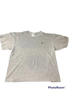 Vintage Nike Essential Embroidered Swoosh T-shirt Size Large Gray Distressed - Picture 1 of 9