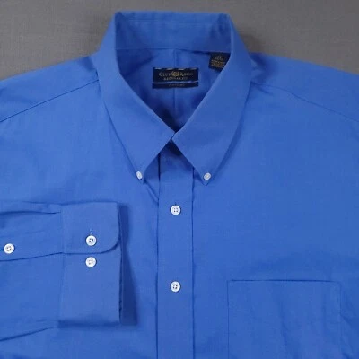 Club Room Men's Easy Care Regular Pinpoint Long Sleeve Shirt Blue Size 17 34/35 - Image 1 of 4