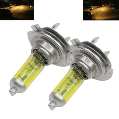 4X Golden Yellow 3000K H7 55W Conversion Kit Halogen Bulbs Headlight Fog Light - Image 1 of 4